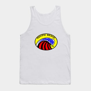 Pacific Beach California Surfing Surf Patriotic Wave Tank Top